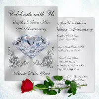 Diamond Personalized 60th Anniversary Invitations