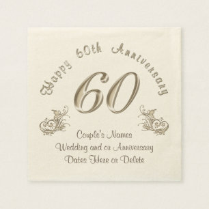 PERSONALIZED 60th Wedding Anniversary Napkins