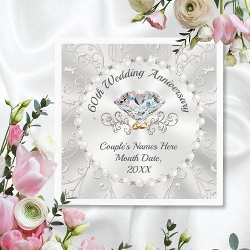 Personalized 60th Wedding Anniversary Napkins