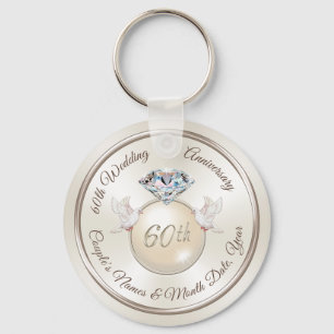 Personalized 60th Wedding Anniversary Party Favors Keychain