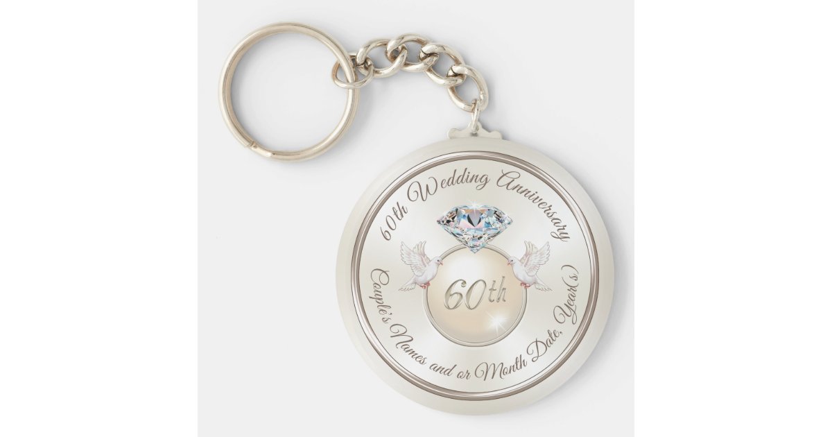 Personalized 60th Wedding Anniversary Party Favors Keychain Zazzle
