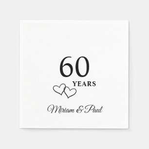 Personalized 60th Wedding Anniversary Party Napkins