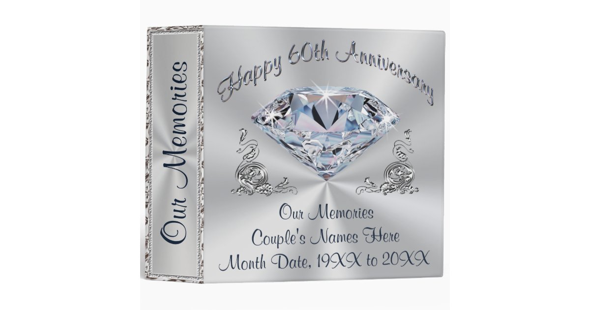 Diamond Personalized 60th Anniversary Gift Bags | Zazzle