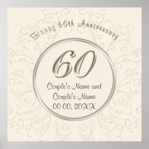 Personalized 60th Wedding Anniversary Posters