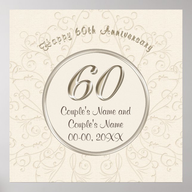 Personalized 60th Wedding Anniversary Posters (Front)