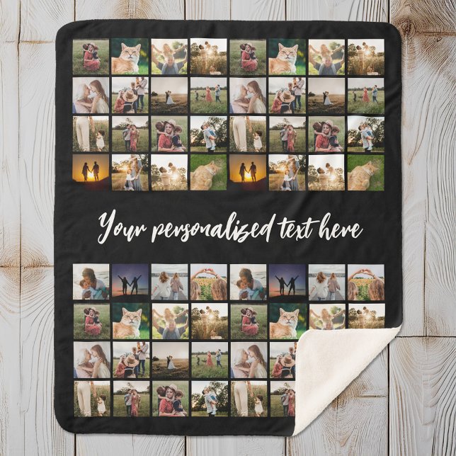 Personalized 64 Photo Collage Sherpa Blanket (Creator Uploaded)