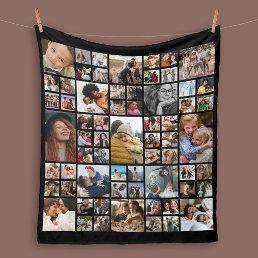 Personalized 65 Photo Collage Fleece Blanket