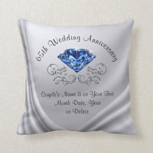 Personalized 65th Anniversary Gift Sapphire Pillow