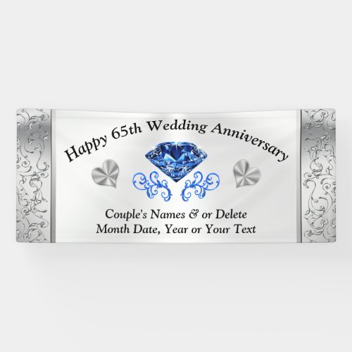 Personalized 65th Wedding Anniversary Banners