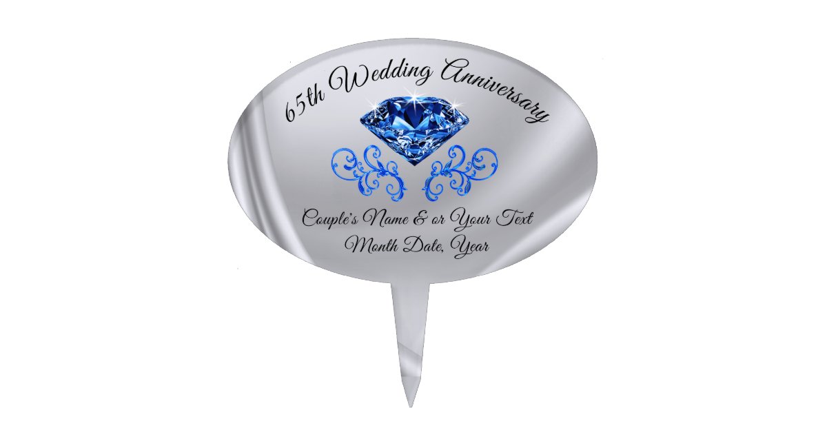 Personalized 65th Wedding Anniversary Cake Topper Zazzle