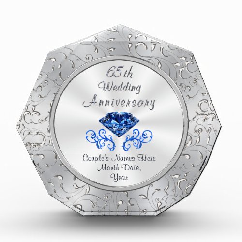 Personalized 65th Wedding Anniversary Gift Ideas