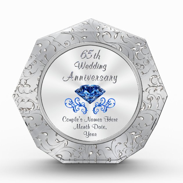 25th Wedding Anniversary Personalized Silver Glass Tray