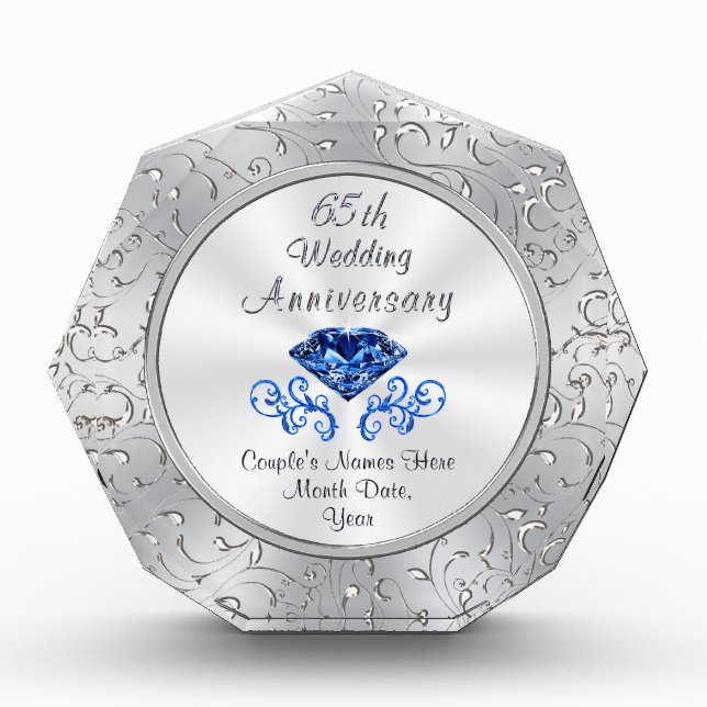 Personalized 65th Wedding Anniversary Gift Ideas (Front)