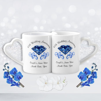Personalized 65th Wedding Anniversary Gift Ideas Coffee Mug Set by LittleLindaPinda at Zazzle