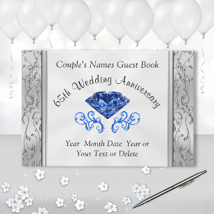 Personalized 65th Wedding Anniversary Guest Book