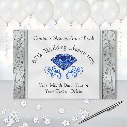 Personalized 65th Wedding Anniversary Guest Book
