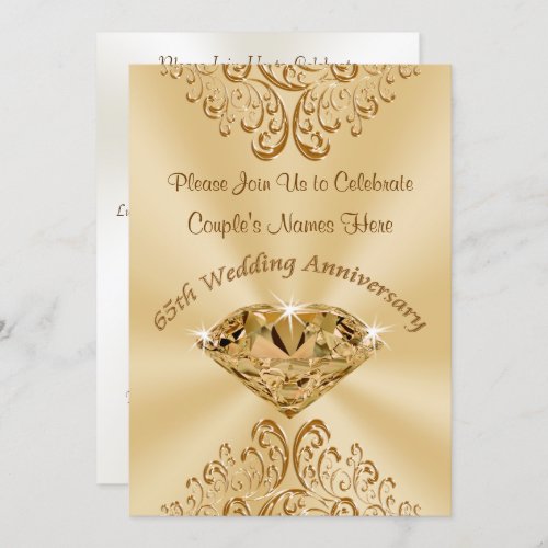 Personalized 65th Wedding Anniversary Invitations