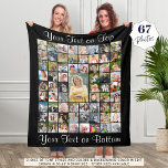 Personalized 67 Photo Collage Custom Color & Text Fleece Blanket<br><div class="desc">Create a photo memory blanket showcasing 67 pictures with this easy-to-uppload photo collage template and your custom text in your choice of colors (shown in a suggested white font on a black background). Makes a memorable gift and keepsake for commemorative occasions like a birthday, anniversary, graduation or retirement or a...</div>