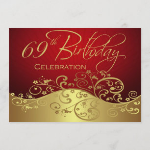 Personalized 69th Birthday Party Invitations