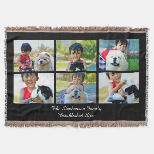 Personalized 6 Custom Photo Mosaic Picture Collage Throw Blanket