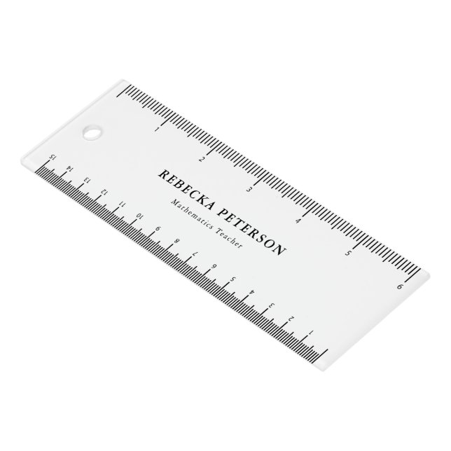 Personalized 6 Inch Ruler with Name and Job Title (Angled)