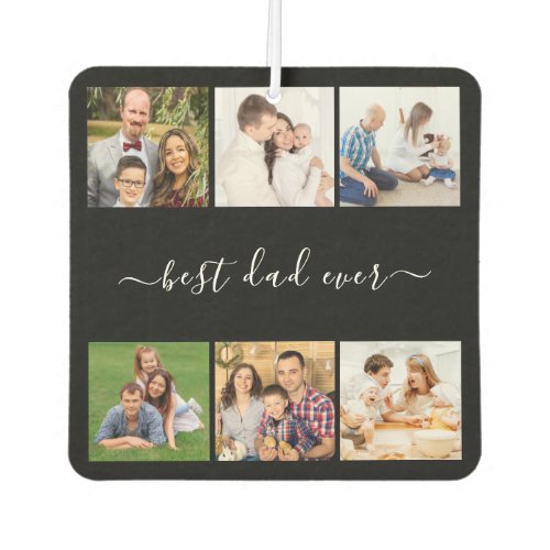 Personalized 6 Photo and text best dad ever Air Freshener