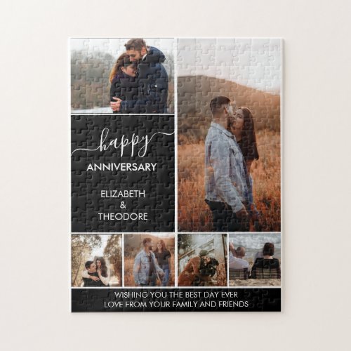 Personalized 6_Photo Anniversary Card Jigsaw Puzzle