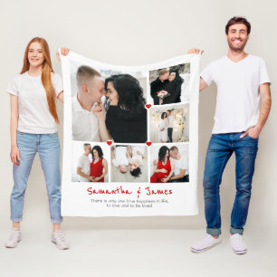 Personalized 6-photo blanket with names & quote