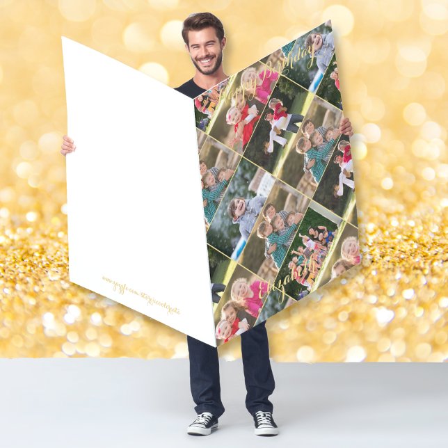Personalized 6 Photo Collage Big Huge Birthday Card (Personalized 6 Photo Collage Big Huge Birthday Card)