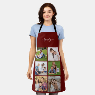 Personalized 6 Photo Collage family, Custom text Apron