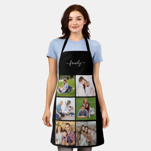 Personalized 6 Photo Collage family Custom text Apron