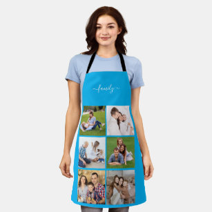 Personalized 6 Photo Collage family, Custom text Apron