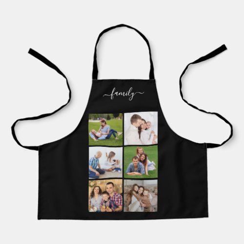 Personalized 6 Photo Collage family Custom text Apron