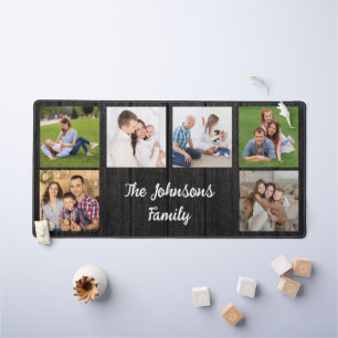 Personalized 6 Photo Collage family & Custom text Desk Mat