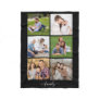 Personalized 6 Photo Collage family, Custom text Fleece Blanket
