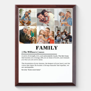 Personalized 6 Photo Collage Family Definition Award Plaque