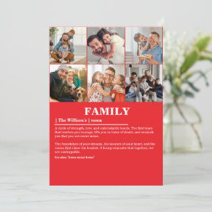 Personalized 6 Photo Collage Family Definition Holiday Card