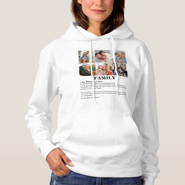 Personalized 6 Photo Collage Family Definition Hoodie (Front)