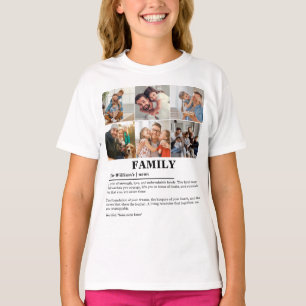 Personalized 6 Photo Collage Family Definition T-Shirt