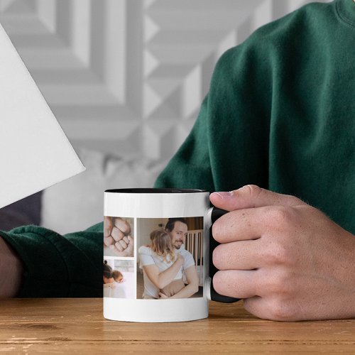 Personalized 6 Photo Collage  Fathers Day Mug
