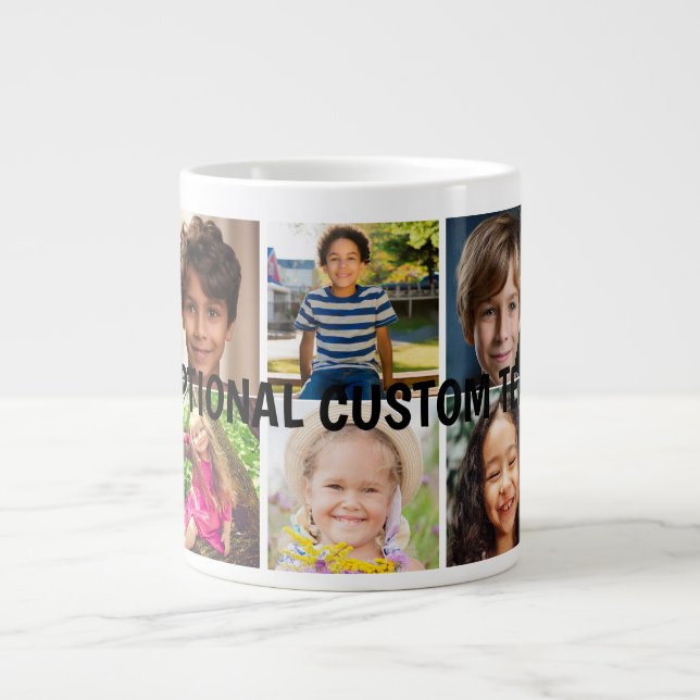 Personalized 6 Photo Collage Giant Coffee Mug  (Front)