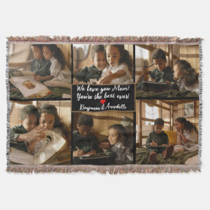 Personalized 6 Photo Collage Throw Blanket