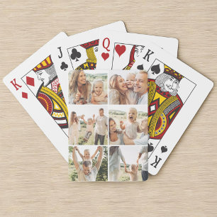 Personalized 6 Photo Collage Vertical Poker Cards