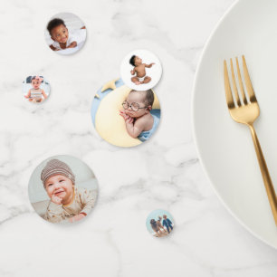 Personalized 6-Photo Custom First Birthday Table Confetti