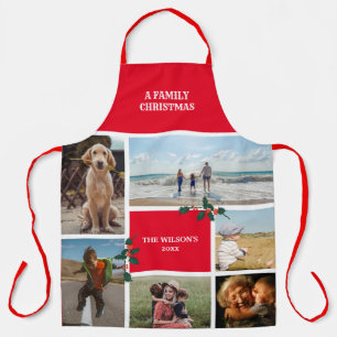Personalized 6 Photo Family Collage Christmas Apron