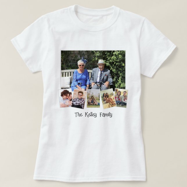 Personalized 6 Photo Family Collage T-Shirt (Design Front)