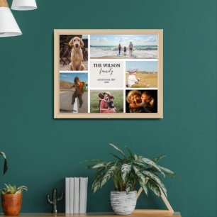 Personalized 6 Photo Family Memories Collage Framed Art