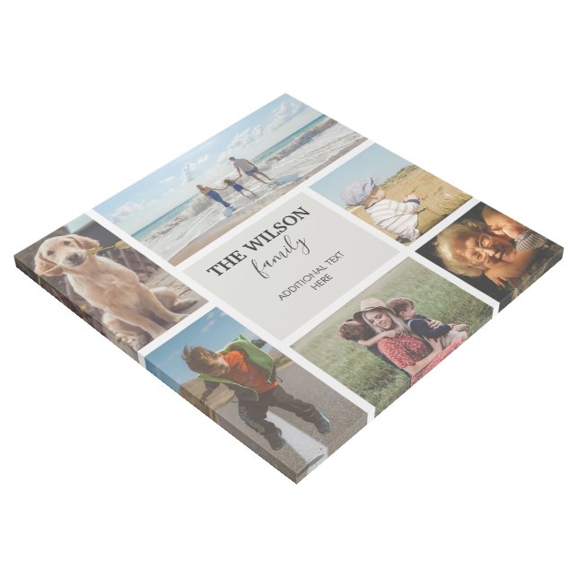 Personalized 6 Photo Family Memories Collage  Gallery Wrap (3/4)