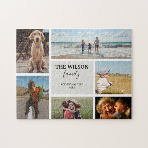 Personalized 6 Photo Family Memories Collage Jigsaw Puzzle