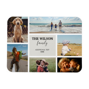 Personalized 6 Photo Family Memories Collage Magnet